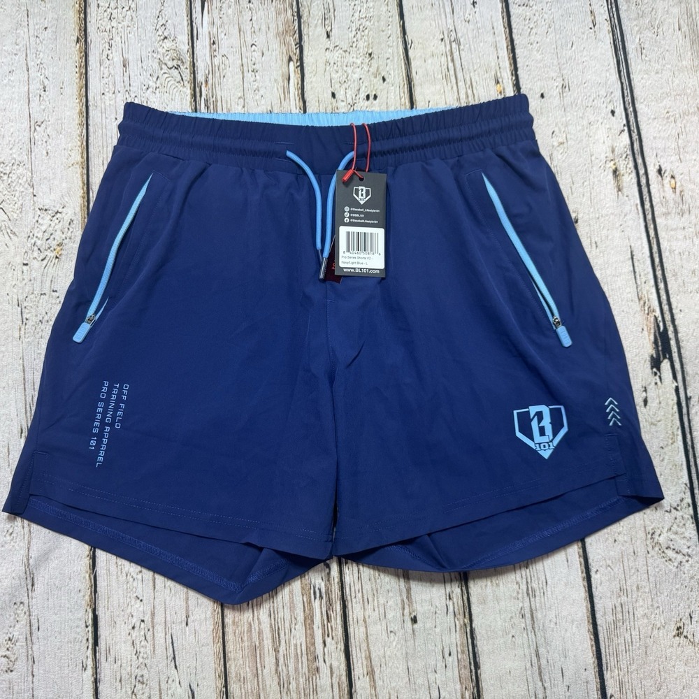Baseball Lifestyle BL101 Pro Series Shorts V2 Navy Blue Mens Size Large NWT